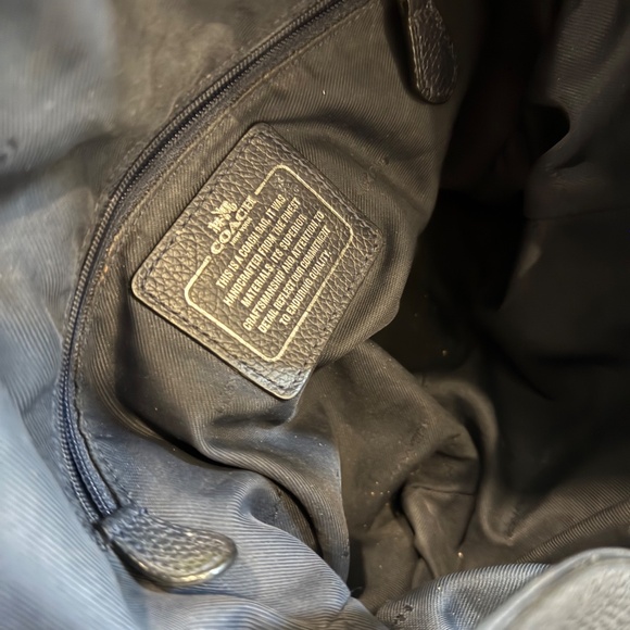 Coach Navy Blue With Silver Floral Rivets Shoulder Bag - Picture 4 of 7